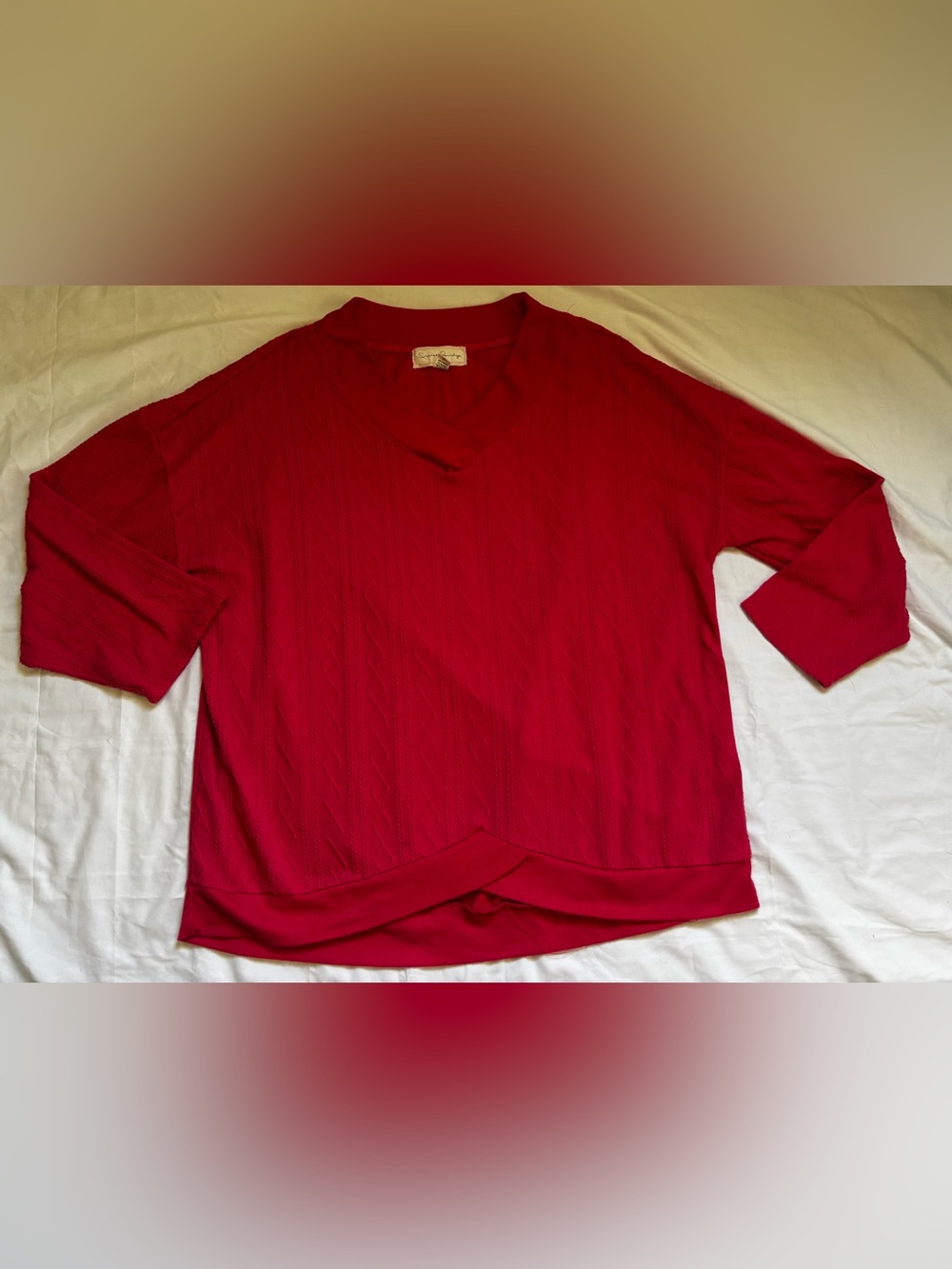 French Laundry Women’s V Neck Sweater in Watermelon Sz 2X